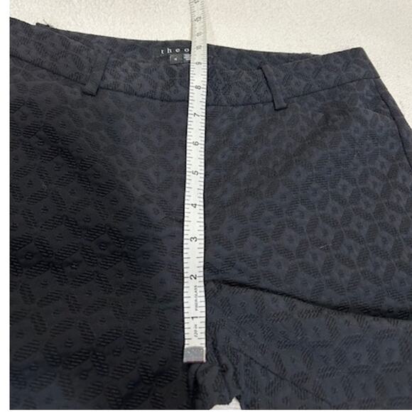 THEORY Black Izelle Charismatic Jacquard Geometric Pants Business Office Size 4 - Picture 7 of 13